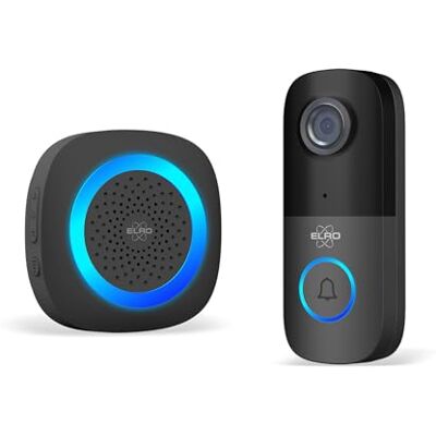 ELRO Timbre de Vídeo IP Wi Fi – con Unidad Interior – 1080P Full HD – Grabación al Tocar el Timbre o detectar Movimiento – Resistente al Agua IP55 ELRO Timbre de Vídeo IP Wi Fi – con Unidad Interior – 1080P Full HD – Grabación al Tocar el Timbre o detectar Movimiento – Resistente al Agua IP55