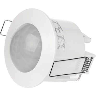 EMOS Detector de Movimiento infrarrojo Empotrado para Interior Alcance de 3 m, Rango de detección 6m/360° Duración y sensibilidad Ajustables 3-2000 Lux Altura de instalación Ideal 2,2-4 m EMOS Detector de Movimiento infrarrojo Empotrado para Interior Alcance de 3 m, Rango de detección 6m/360° Duración y sensibilidad Ajustables 3-2000 Lux Altura de instalación Ideal 2,2-4 m