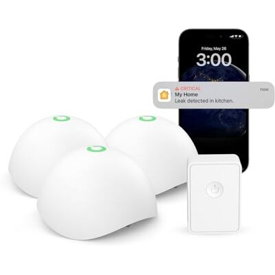 meross Detector de Agua Inteligente, Sensor Fugas de Agua WiFi, Kit de Alarma de Agua, Mini Detector de Agua para Cocina, baño y Sótano, Compatible con Apple HomeKit (HUB Incluida), Paquete de 3 meross Detector de Agua Inteligente, Sensor Fugas de Agua WiFi, Kit de Alarma de Agua, Mini Detector de Agua para Cocina, baño y Sótano, Compatible con Apple HomeKit (HUB Incluida), Paquete de 3