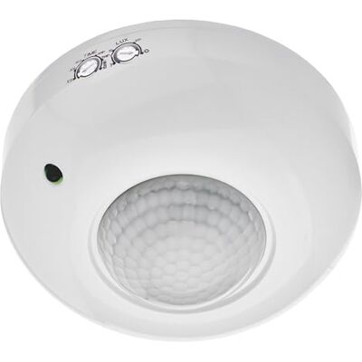 EMOS Detector de Movimiento por Infrarrojos para Interiores Alcance de 3 m, Rango de detección 6m/360° Duración y sensibilidad Ajustables 3-2000 Lux Altura de instalación Ideal 2,2-4 m EMOS Detector de Movimiento por Infrarrojos para Interiores Alcance de 3 m, Rango de detección 6m/360° Duración y sensibilidad Ajustables 3-2000 Lux Altura de instalación Ideal 2,2-4 m