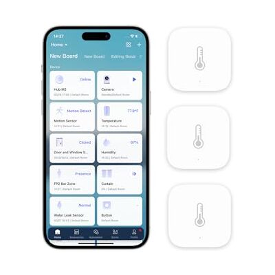 Aqara Sensor de Temperatura y Humedad 3-Pack, Zigbee, Requiere HUB para Control a Distancia y Domótica, Termómetro Higrómetro Inalámbrico, Compatible con HomeKit, Alexa, IFTTT Aqara Sensor de Temperatura y Humedad 3-Pack, Zigbee, Requiere HUB para Control a Distancia y Domótica, Termómetro Higrómetro Inalámbrico, Compatible con HomeKit, Alexa, IFTTT