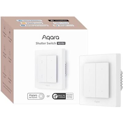 Aqara Interruptor de Obturador H2 EU (Requiere Cable Neutro),Thread/Zigbee para Persianas Enrollables/Toldos,2 Botones Inalámbricos Adicionales, Compatible con Apple Home, Alexa, Home Assistant Aqara Interruptor de Obturador H2 EU (Requiere Cable Neutro),Thread/Zigbee para Persianas Enrollables/Toldos,2 Botones Inalámbricos Adicionales, Compatible con Apple Home, Alexa, Home Assistant