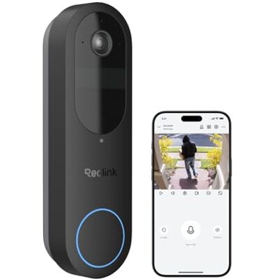 Reolink Videoportero inalámbrico 2K 4MP con batería WiFi Doble Banda Vista 150°x150°, Batería o Cable, Almacenamiento Local, Detección Inteligente, Audio Bidireccional, Acceso Remoto Reolink Videoportero inalámbrico 2K 4MP con batería WiFi Doble Banda Vista 150°x150°, Batería o Cable, Almacenamiento Local, Detección Inteligente, Audio Bidireccional, Acceso Remoto