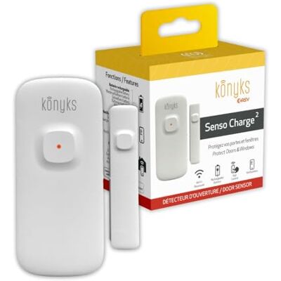 Konyks , 2 detectores de Apertura Wi-FI con batería Recargable, duración de hasta 1 año, notificaciones de Smartphone, automatizaciones fáciles, Compatible con Alexa & Google Home Konyks , 2 detectores de Apertura Wi-FI con batería Recargable, duración de hasta 1 año, notificaciones de Smartphone, automatizaciones fáciles, Compatible con Alexa & Google Home