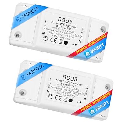 NOUS Tasmota Smart interruptor de luz empotrado esp8266 interruptor de casa inteligente con temporizador wifi interruptor led luz relé 230v MQTT Google Home Assistant Alexa 2pcs NOUS Tasmota Smart interruptor de luz empotrado esp8266 interruptor de casa inteligente con temporizador wifi interruptor led luz relé 230v MQTT Google Home Assistant Alexa 2pcs