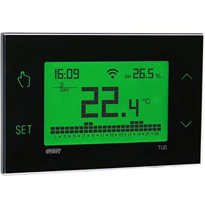 VEMER TUO WIFI Termostato Calefacción WiFi, Control Remoto desde Smartphone por App iOS y Android, Alimentación 230V, Negro VEMER TUO WIFI Termostato Calefacción WiFi, Control Remoto desde Smartphone por App iOS y Android, Alimentación 230V, Negro