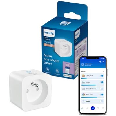 Philips Smart Lighting Enchufe Inteligente Matter Tipo E, Automatizaciones, Controles de Voz/Aplicación, Connected by WiZ, 1 Ud. Philips Smart Lighting Enchufe Inteligente Matter Tipo E, Automatizaciones, Controles de Voz/Aplicación, Connected by WiZ, 1 Ud.