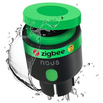 NOUS NOSOTROS Zigbee IP44, enchufe inteligente con medición de consumo, compatible con Alexa, dispositivos Smart Home, Google Home, Smart Life, 2MQTT, 16A NOUS NOSOTROS Zigbee IP44, enchufe inteligente con medición de consumo, compatible con Alexa, dispositivos Smart Home, Google Home, Smart Life, 2MQTT, 16A