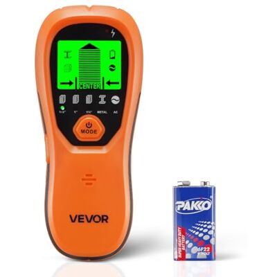 VEVOR Detector Electrónico de Vigas de Pared 5 en 1, con Sensor Inteligente, Pantalla LCD y Alarma Sonora a Detectar Vigas de Madera y Metálicas, Cables Eléctricos, Naranja, 170 x 72 x 37 mm VEVOR Detector Electrónico de Vigas de Pared 5 en 1, con Sensor Inteligente, Pantalla LCD y Alarma Sonora a Detectar Vigas de Madera y Metálicas, Cables Eléctricos, Naranja, 170 x 72 x 37 mm