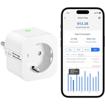 meross 16A Enchufe Inteligente con Mide el Consumo, WiFi y Bluetooth Tomada Inteligente con Control Remoto y Voz, Temporizador, Compatible con Alexa, Google Home y SmartThings, Smart Home meross 16A Enchufe Inteligente con Mide el Consumo, WiFi y Bluetooth Tomada Inteligente con Control Remoto y Voz, Temporizador, Compatible con Alexa, Google Home y SmartThings, Smart Home