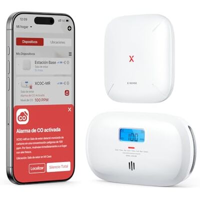 X-Sense Detector de monóxido de carbono, sensor de CO de larga duración 10 años, inteligente con App y notificaciones instantáneas, alarma compatible con estación base SBS50, X-Sense Detector de monóxido de carbono, sensor de CO de larga duración 10 años, inteligente con App y notificaciones instantáneas, alarma compatible con estación base SBS50,