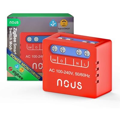 NOUS B5Z Módulo Interruptor Smart ZigBee con Medición de Energía – 1 Canal Empotrable, ZigBee 3.0, 100–240V 2000W, Compatible con Alexa, Google Assistant, SmartThings, Requiere Hub NOUS B5Z Módulo Interruptor Smart ZigBee con Medición de Energía – 1 Canal Empotrable, ZigBee 3.0, 100–240V 2000W, Compatible con Alexa, Google Assistant, SmartThings, Requiere Hub