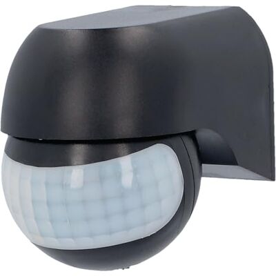 Unitec Detector de Movimiento por Infrarrojos con Sensor de 180° para Interior y Exterior, IP44, con Cabezal inclinable, Alcance de 12 m, Montaje en Superficie, 5 Modos Diferentes, Negro, 2000 W Unitec Detector de Movimiento por Infrarrojos con Sensor de 180° para Interior y Exterior, IP44, con Cabezal inclinable, Alcance de 12 m, Montaje en Superficie, 5 Modos Diferentes, Negro, 2000 W