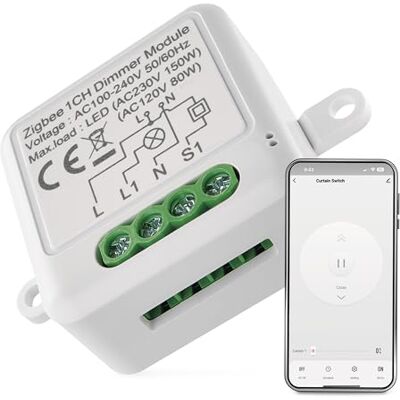 EMOS GoSmart Módulo de atenuación Zigbee Smart Switch con aplicación, regulador de intensidad regulable empotrable, control remoto de iluminación, control por voz con Alexa y Google Home, para EMOS GoSmart Módulo de atenuación Zigbee Smart Switch con aplicación, regulador de intensidad regulable empotrable, control remoto de iluminación, control por voz con Alexa y Google Home, para