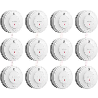 X-Sense Detector de Humo de Interconexión Inalámbrica, Batería de 10 Años, Certificado EN14604, , Pack de 12 X-Sense Detector de Humo de Interconexión Inalámbrica, Batería de 10 Años, Certificado EN14604, , Pack de 12