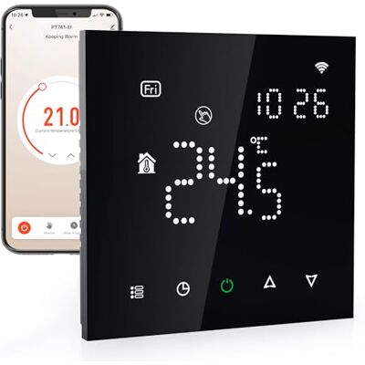 Elektrobock PT741B-EI Termostato Inteligente para calefacción por Suelo Radiante y calefacción eléctrica, 6 programas por día, geofencing y detección de Ventanas Abiertas, 230 V, 16 A Elektrobock PT741B-EI Termostato Inteligente para calefacción por Suelo Radiante y calefacción eléctrica, 6 programas por día, geofencing y detección de Ventanas Abiertas, 230 V, 16 A