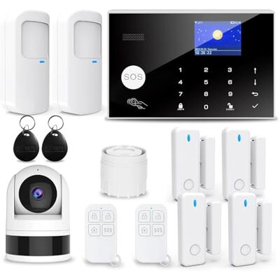 TUGARD Sistema de Seguridad Doméstica 4G, Kit 13 Piezas de Alarma Inalámbrica con Sensor de Movimiento, Cámara de Vigilancia 1080p, Sirena de 120 dB, Funciona con Alexa y Google Home (G30‑4G) TUGARD Sistema de Seguridad Doméstica 4G, Kit 13 Piezas de Alarma Inalámbrica con Sensor de Movimiento, Cámara de Vigilancia 1080p, Sirena de 120 dB, Funciona con Alexa y Google Home (G30‑4G)