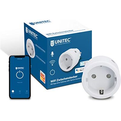 Unitec Enchufe intermedio WiFi Enchufe Inteligente WiFi con Temporizador y Temporizador Premio de diseño 2021 Unitec Enchufe intermedio WiFi Enchufe Inteligente WiFi con Temporizador y Temporizador Premio de diseño 2021