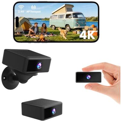 UCOCARE Camara Espia 4K Mini WiFi / sin Wifi Camara Vigilancia, Interior/Exterior Cámaras, Vigilancia Inalambricas, Larga Duracion, Detección de Movimient, Múltiples Instalaciones, para Hogar/Mascotas, Nerón UCOCARE Camara Espia 4K Mini WiFi / sin Wifi Camara Vigilancia, Interior/Exterior Cámaras, Vigilancia Inalambricas, Larga Duracion, Detección de Movimient, Múltiples Instalaciones, para Hogar/Mascotas, Nerón