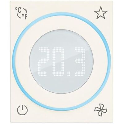 Vimar Línea Termostato Smart con Rueda 2M, tecnología IoT estándar Bluetooth 5.0, Entrada para Sensor de Temperatura Exterior, calefacción y Aire Acondicionado, alimentación 100-240 V, Blanco Vimar Línea Termostato Smart con Rueda 2M, tecnología IoT estándar Bluetooth 5.0, Entrada para Sensor de Temperatura Exterior, calefacción y Aire Acondicionado, alimentación 100-240 V, Blanco