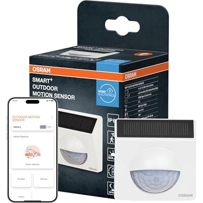 OSRAM SMART+ WIFI sensor de movimiento exterior en blanco, protección IP65, para aplicaciones de hogar inteligente en exteriores OSRAM SMART+ WIFI sensor de movimiento exterior en blanco, protección IP65, para aplicaciones de hogar inteligente en exteriores