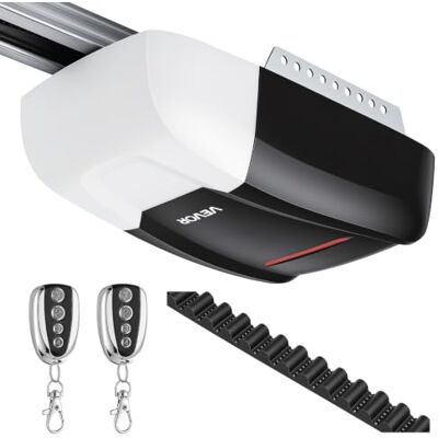 VEVOR Motor para Puerta Seccional de Garaje Fuerza 1000 N Riel de Correa Operación de Bajo Ruido, con 2 Interruptores de Control Remoto y Luz LED, Kit de Accesorios de Instalación, Uso Doméstico VEVOR Motor para Puerta Seccional de Garaje Fuerza 1000 N Riel de Correa Operación de Bajo Ruido, con 2 Interruptores de Control Remoto y Luz LED, Kit de Accesorios de Instalación, Uso Doméstico