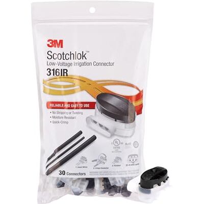 3M 3 M (TM) Scotchlok (TM) tetera IDC 316ir, Pigtail, self-stripping, aplicaciones de riego, Negro/Blanco, 22 – 16 AWG 3M 3 M (TM) Scotchlok (TM) tetera IDC 316ir, Pigtail, self-stripping, aplicaciones de riego, Negro/Blanco, 22 – 16 AWG