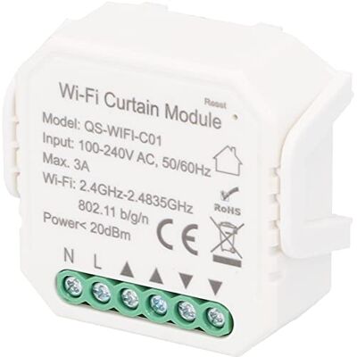 Unitec Módulo de persiana con WiFi para Smartphone y Control de Voz y aplicación, Color Blanco, 220-240 V, 3 A, 2,4 GHz, 46 x 46 x 18 mm Unitec Módulo de persiana con WiFi para Smartphone y Control de Voz y aplicación, Color Blanco, 220-240 V, 3 A, 2,4 GHz, 46 x 46 x 18 mm