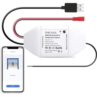 meross Abridor de Garaje WiFi Inteligente con Notificaciones Compatible con Alexa, Google y SmartThings, Control Universal del Garaje con Voz, Temporizador y Cierre Automático meross Abridor de Garaje WiFi Inteligente con Notificaciones Compatible con Alexa, Google y SmartThings, Control Universal del Garaje con Voz, Temporizador y Cierre Automático