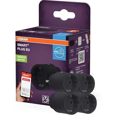 OSRAM SMART+ ZIGBEE Enchufe UE Negro SMART+ ZIGBEE Plug, Plugs, Negro, 48 mm dia, Paquete de 1 OSRAM SMART+ ZIGBEE Enchufe UE Negro SMART+ ZIGBEE Plug, Plugs, Negro, 48 mm dia, Paquete de 1
