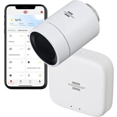 Brennenstuhl Connect Zigbee gateway y termostato de radiador inteligente set (1x GWY CZ 01, 1x HT CZ 01, control a través de la aplicación) Brennenstuhl Connect Zigbee gateway y termostato de radiador inteligente set (1x GWY CZ 01, 1x HT CZ 01, control a través de la aplicación)