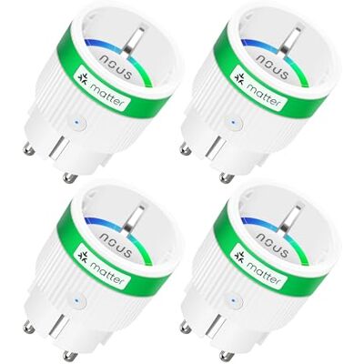 NOUS Enchufe Inteligente Matter con Monitorización de Consumo, 16A 3840W, Compatible con Alexa, Google Home, Apple Homekit, Tuya, SmartThings, Control Remoto por App, WiFi 2.4 GHz NOUS Enchufe Inteligente Matter con Monitorización de Consumo, 16A 3840W, Compatible con Alexa, Google Home, Apple Homekit, Tuya, SmartThings, Control Remoto por App, WiFi 2.4 GHz