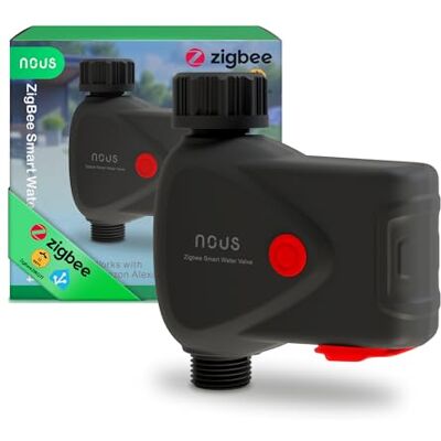 NOUS ZigBee Válvula de Grifo Inteligente, Control de riego IP66, Compatible con Alexa, Google Assistant, Smart Life, Temporizador y Control Remoto de Aplicaciones, Funciona con Pilas, 3/4 Pulgadas NOUS ZigBee Válvula de Grifo Inteligente, Control de riego IP66, Compatible con Alexa, Google Assistant, Smart Life, Temporizador y Control Remoto de Aplicaciones, Funciona con Pilas, 3/4 Pulgadas