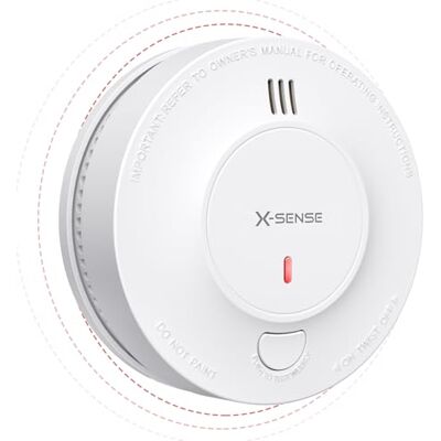 X-Sense Detector de Humo y Alarma contra Incendios inalámbrica e interconectada con Rango de transmisión de más de 250 m, Cumple el estándar EN 14604, X-Sense Detector de Humo y Alarma contra Incendios inalámbrica e interconectada con Rango de transmisión de más de 250 m, Cumple el estándar EN 14604,