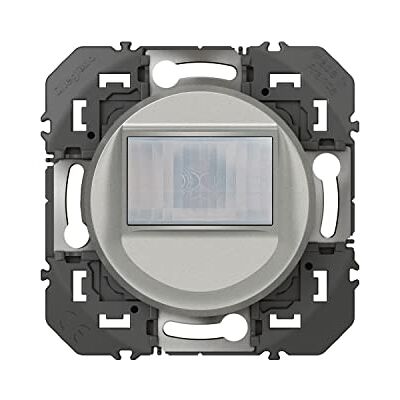 Legrand Interruptor automático universal Composable sin neutros 100W Led Dooxie Alu, Detección de movimiento por infrarrojos, montaje en pared empotrado, control remoto posible Legrand Interruptor automático universal Composable sin neutros 100W Led Dooxie Alu, Detección de movimiento por infrarrojos, montaje en pared empotrado, control remoto posible