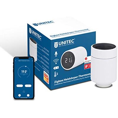 Unitec Extensión inteligente para termostato de radiador con pantalla LCD, compatible con Amazon Alexa y Hey Google, Unitec Extensión inteligente para termostato de radiador con pantalla LCD, compatible con Amazon Alexa y Hey Google,