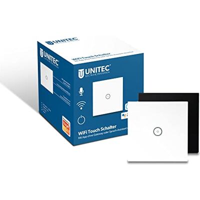 Unitec Módulo empotrable con Interruptor WiFi, Control por Smartphone, Tablet o Asistente de Voz, con programación de Tiempo y función de Cuenta atrás, Color Blanco Unitec Módulo empotrable con Interruptor WiFi, Control por Smartphone, Tablet o Asistente de Voz, con programación de Tiempo y función de Cuenta atrás, Color Blanco
