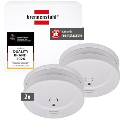 Brennenstuhl detectores de Humo Set, 2X RM C 9010 con Pila recambiable (comprobado según EN 14604, señal de Alarma penetrante) Blanco Brennenstuhl detectores de Humo Set, 2X RM C 9010 con Pila recambiable (comprobado según EN 14604, señal de Alarma penetrante) Blanco