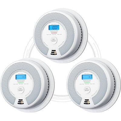 X-Sense Detector de Humo y Monóxido de Carbono de Interconexión Inalámbrica Combinada con Pantalla LCD y Batería de 10 años, , Pack de 3 X-Sense Detector de Humo y Monóxido de Carbono de Interconexión Inalámbrica Combinada con Pantalla LCD y Batería de 10 años, , Pack de 3
