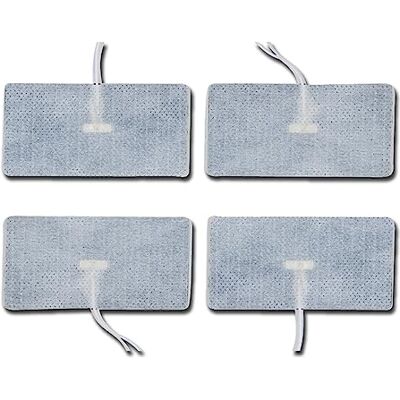 GIMA Fiab Electrodos rectangulares pregeldificados desechables, con cable, caja de 4, con conexión hembra de 2 mm, GIMA Fiab Electrodos rectangulares pregeldificados desechables, con cable, caja de 4, con conexión hembra de 2 mm,