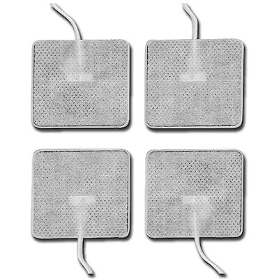 GIMA Fiab Electrodos rectangulares pregeldificados desechables con cable, caja de 4, con conexión hembra de 2 mm, GIMA Fiab Electrodos rectangulares pregeldificados desechables con cable, caja de 4, con conexión hembra de 2 mm,