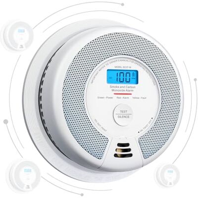 X-Sense Detector de Humo y Monóxido de Carbono de Interconexión Inalámbrica Combinada con Pantalla LCD y Batería de 10 años, , Pack de 1 X-Sense Detector de Humo y Monóxido de Carbono de Interconexión Inalámbrica Combinada con Pantalla LCD y Batería de 10 años, , Pack de 1