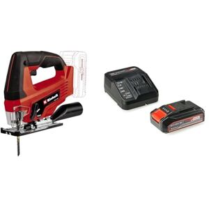 Einhell Sierra de calar a batería TC-JS 18 Li Power X-Change, Li tio-Ion, 18 V, incluye hoja de sierra KWB para madera, carrera pendular conmutable, incluye 1 batería de 2.5Ah y cargador individual