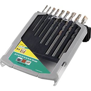 wolfcraft Juego de brocas para hormigón con filo de carburo de tungsteno, Ø 3–10 mm, 9 piezas I I Para taladrar hormigón, piedra artificial y piedra natural wolfcraft Juego de brocas para hormigón con filo de carburo de tungsteno, Ø 3–10 mm, 9 piezas I I Para taladrar hormigón, piedra artificial y piedra natural