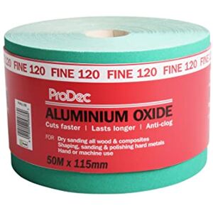 Rollo de papel de lija de óxido de aluminio verde ProDec - Grano fino - Para herramientas eléctricas Rollo de papel de lija de óxido de aluminio verde ProDec - Grano fino - Para herramientas eléctricas