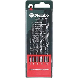 Metabo -Estuche 5 Brocas para hormigón MD Pro 4/5 / 6/8 / 10 mm, Negro Metabo -Estuche 5 Brocas para hormigón MD Pro 4/5 / 6/8 / 10 mm, Negro