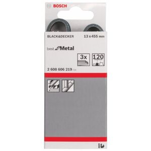 Bosch 2 608 606 219 Set de banda lijadora, 3 piezas 13 x 455 mm, 120 (pack 3)