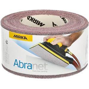 Mirka Abranet rollo de lijado neto 75 mm x 10 m cierre adhesivo/grano P80 / 1 rollo/para lijar madera, masilla, barniz, plástico / Mirka Abranet rollo de lijado neto 75 mm x 10 m cierre adhesivo/grano P80 / 1 rollo/para lijar madera, masilla, barniz, plástico /