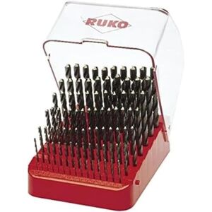 RUKO Juego de 91 brocas HSS rectificadas en estuche plástico RUKO Juego de 91 brocas HSS rectificadas en estuche plástico