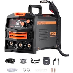 VEVOR Máquina de Soldadura MIG Sinérgica de 130 A, Multiproceso 2 en 1 con Núcleo Fundente MIG a Gas/sin Gas, con Tecnología de Inversor IGBT y Pantalla de Visualización Digital, Espesor ≤ 4 mm, Negro VEVOR Máquina de Soldadura MIG Sinérgica de 130 A, Multiproceso 2 en 1 con Núcleo Fundente MIG a Gas/sin Gas, con Tecnología de Inversor IGBT y Pantalla de Visualización Digital, Espesor ≤ 4 mm, Negro